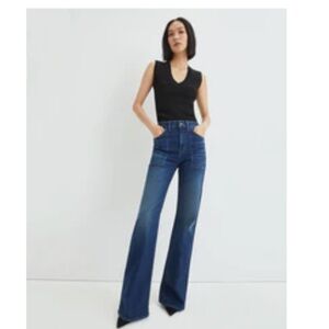 Veronica Beard Crosbie High-Rise Wide-Leg Jeans in Astro size 26